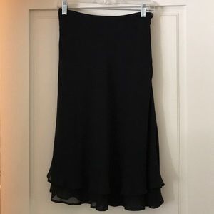 Double layer silk bias cut skirt